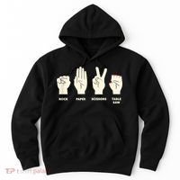 Rock Paper Scissors Table Saw Funny Carpenter Contractor Hoodie thumb 0
