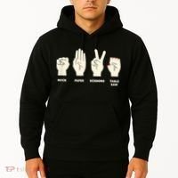 Rock Paper Scissors Table Saw Funny Carpenter Contractor Hoodie thumb 2