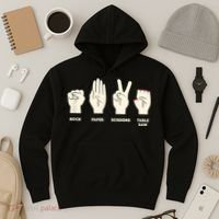Rock Paper Scissors Table Saw Funny Carpenter Contractor Hoodie thumb 3