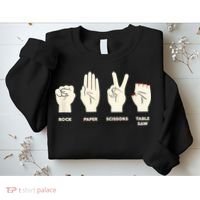 Rock Paper Scissors Table Saw Funny Carpenter Contractor Sweatshirt thumb 2