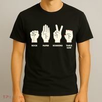 Rock Paper Scissors Table Saw Funny Carpenter Contractor T-Shirt thumb 3