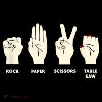 Rock Paper Scissors Table Saw Funny Carpenter Contractor T-Shirt thumb 7