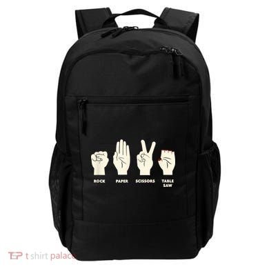 Rock Paper Scissors Table Saw Funny Carpenter Contractor Backpack
