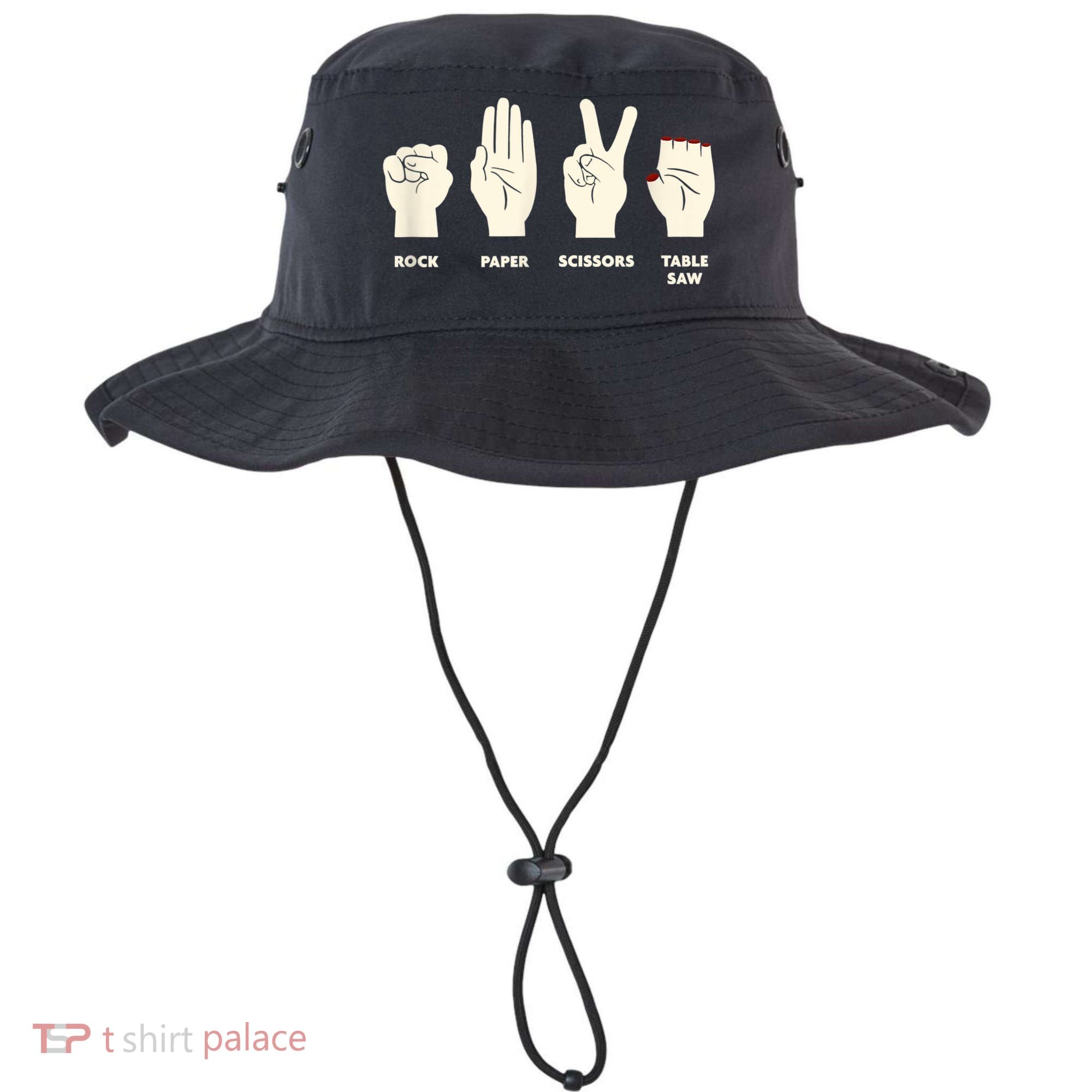 Rock Paper Scissors Table Saw Funny Carpenter Contractor Bucket Hat