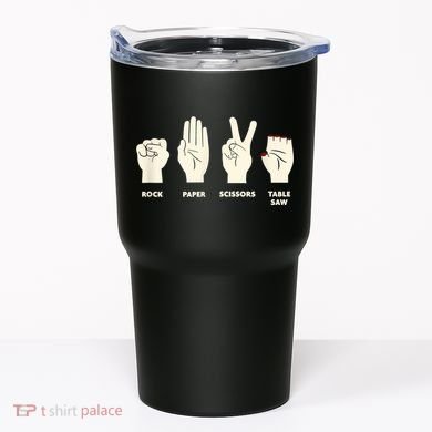 Rock Paper Scissors Table Saw Funny Carpenter Contractor Tumbler
