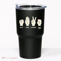 Rock Paper Scissors Table Saw Funny Carpenter Contractor Tumbler thumb 0