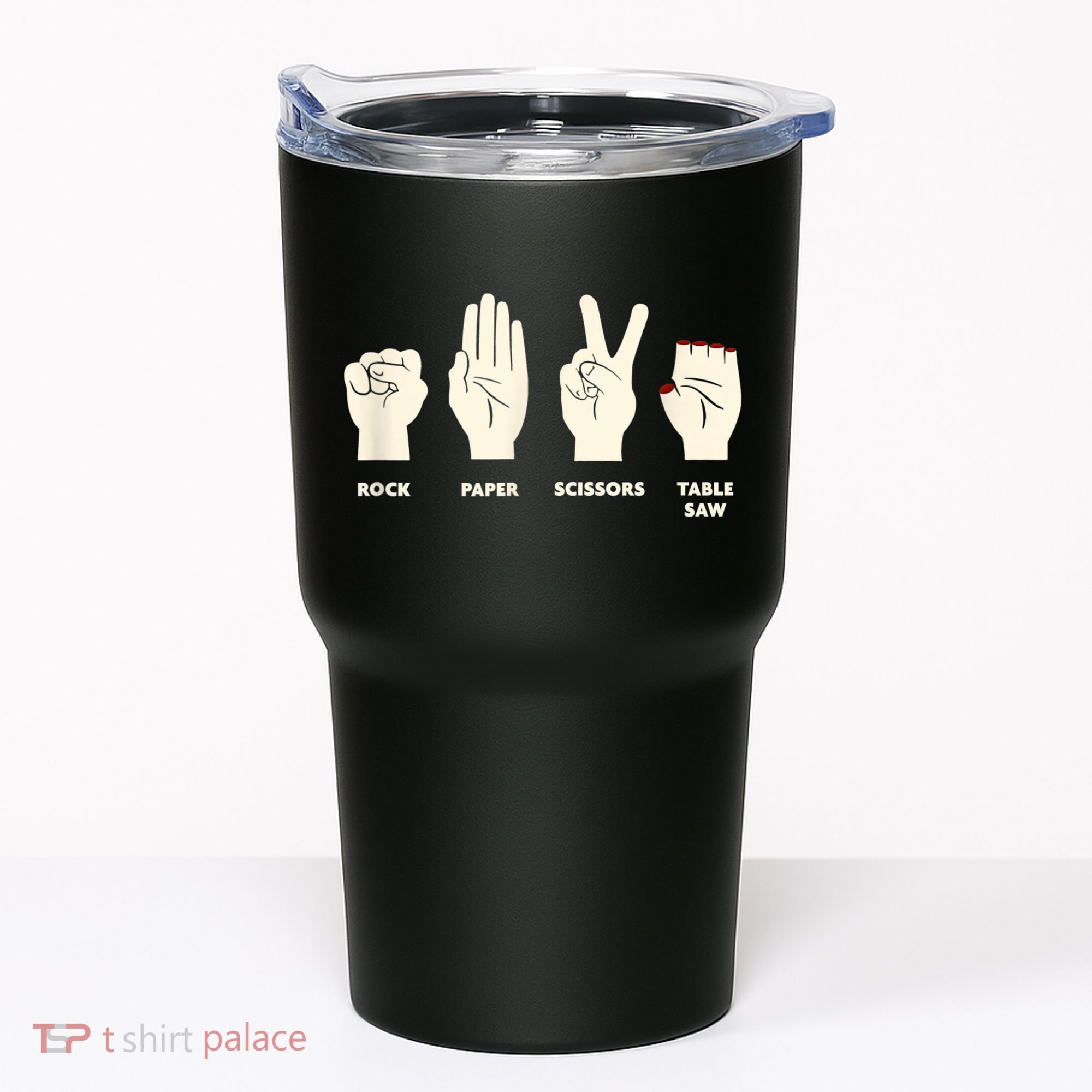 Rock Paper Scissors Table Saw Funny Carpenter Contractor Tumbler