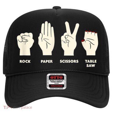Rock Paper Scissors Table Saw Funny Carpenter Contractor Hat