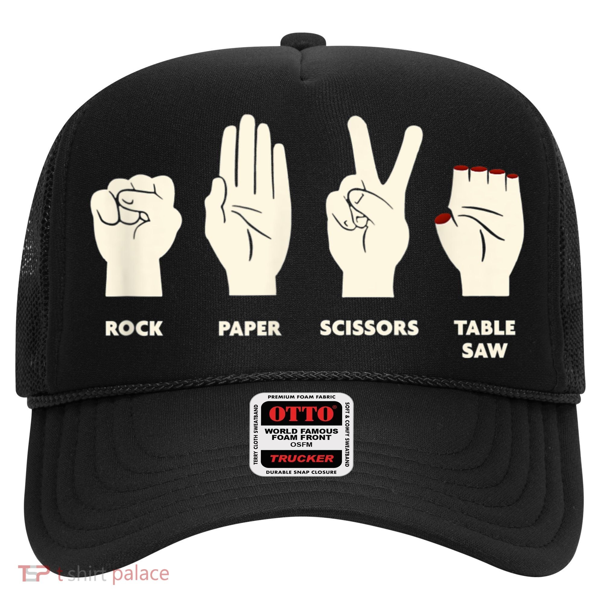 Rock Paper Scissors Table Saw Funny Carpenter Contractor Hat