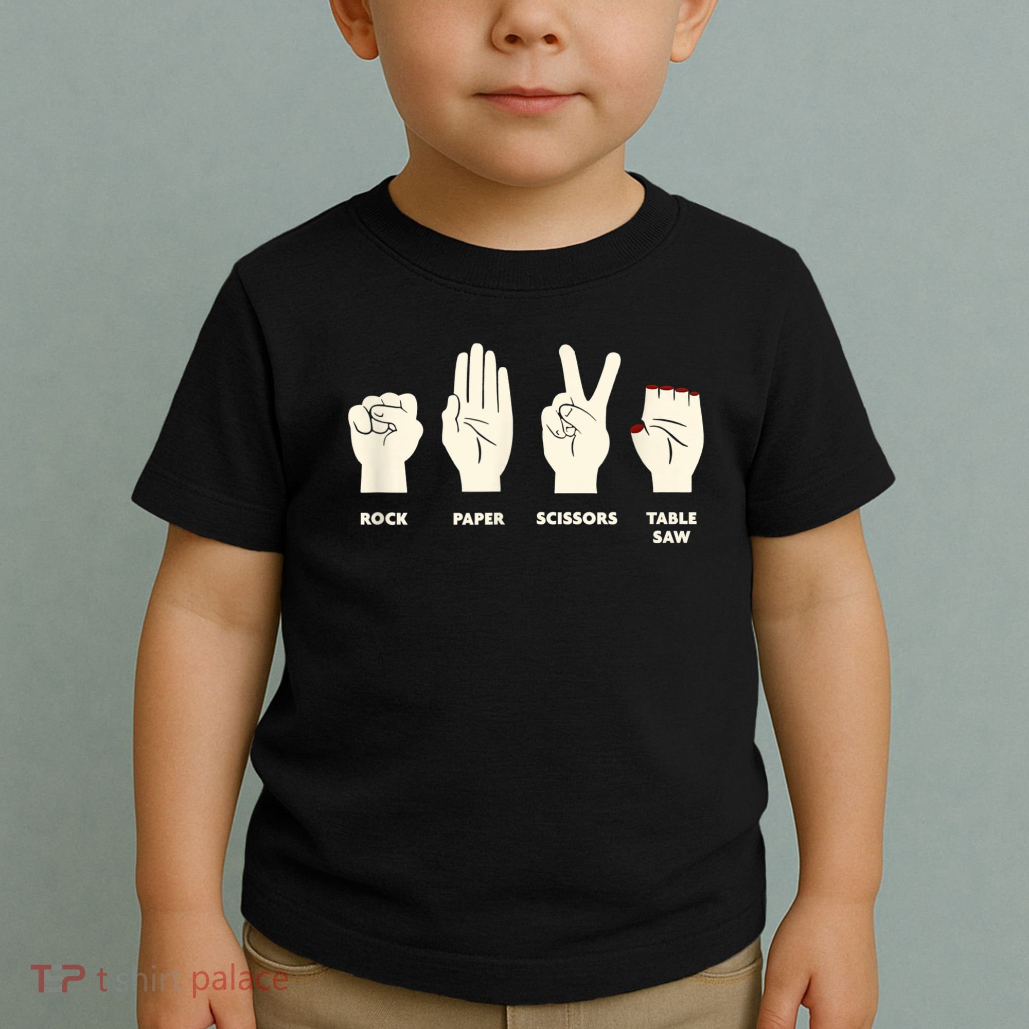Rock Paper Scissors Table Saw Funny Carpenter Contractor Toddler T-Shirt