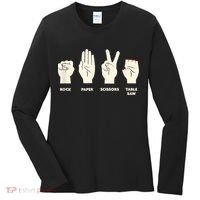 Rock Paper Scissors Table Saw Funny Carpenter Contractor Women's Long Sleeve Shirt thumb 0