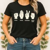 Rock Paper Scissors Table Saw Funny Carpenter Contractor Women's T-Shirt thumb 2