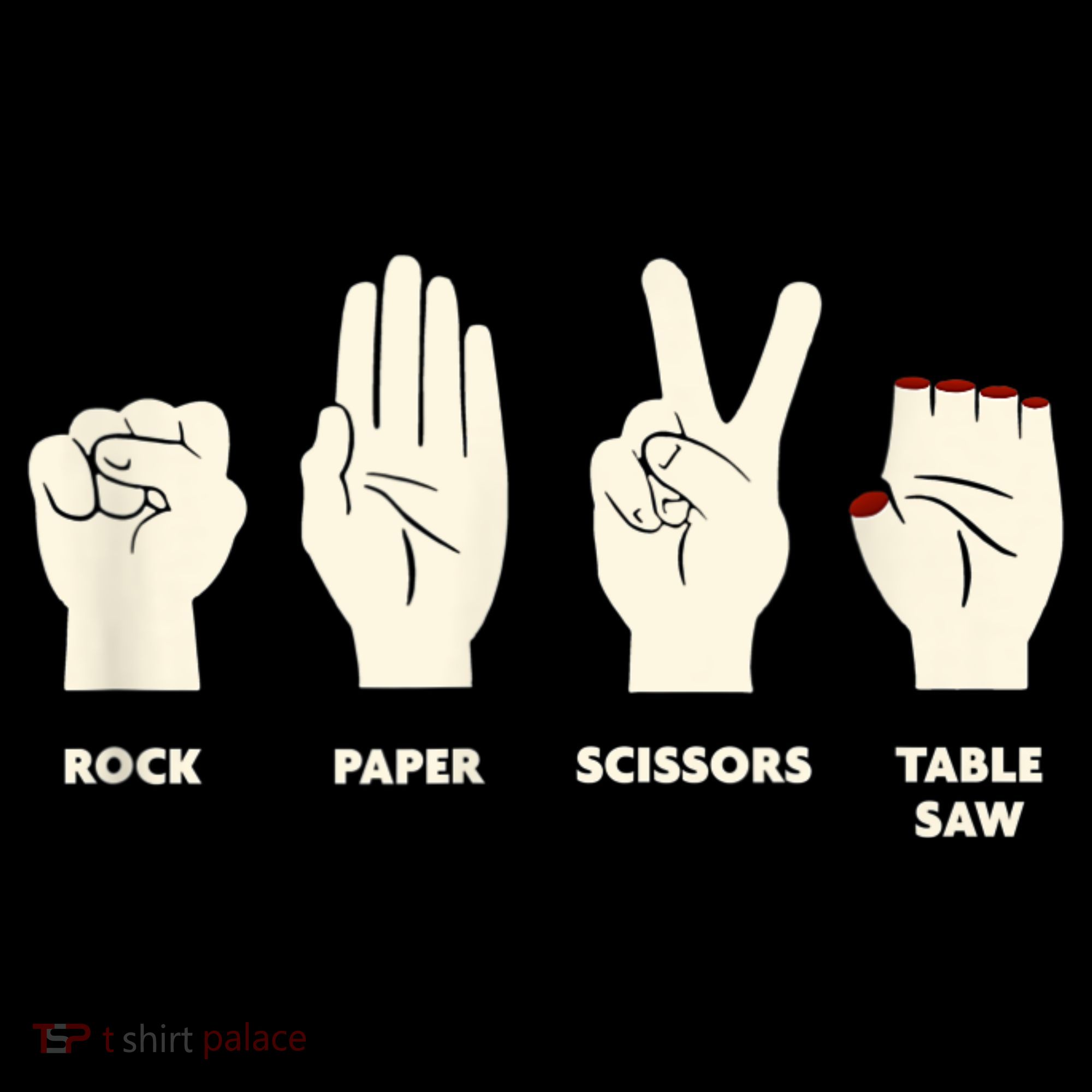Rock Paper Scissors Table Saw Funny Carpenter Contractor Women's T-Shirt