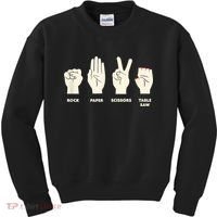 Rock Paper Scissors Table Saw Funny Carpenter Contractor Kids Sweatshirt thumb 0