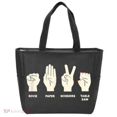 Rock Paper Scissors Table Saw Funny Carpenter Contractor Tote Bag