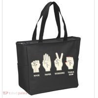 Rock Paper Scissors Table Saw Funny Carpenter Contractor Tote Bag thumb 2