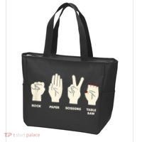 Rock Paper Scissors Table Saw Funny Carpenter Contractor Tote Bag thumb 3