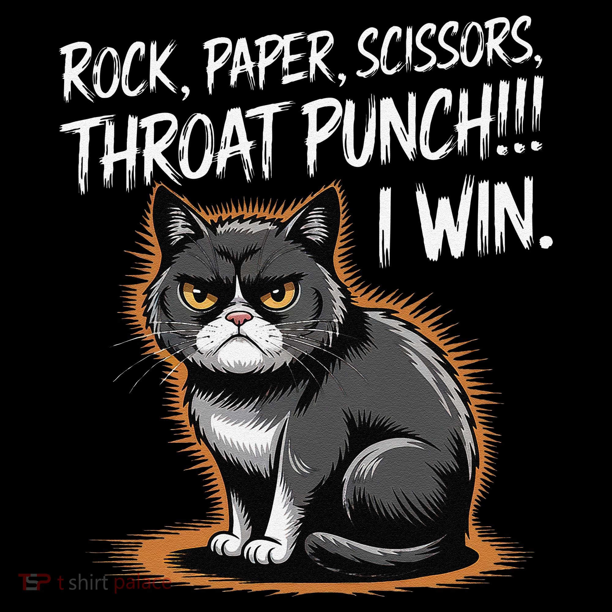 Rock Paper Scissors Throat Punch I Win Funny Cat Costume Coffee Mug