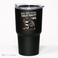 Rock Paper Scissors Throat Punch I Win Funny Cat Costume Tumbler thumb 0