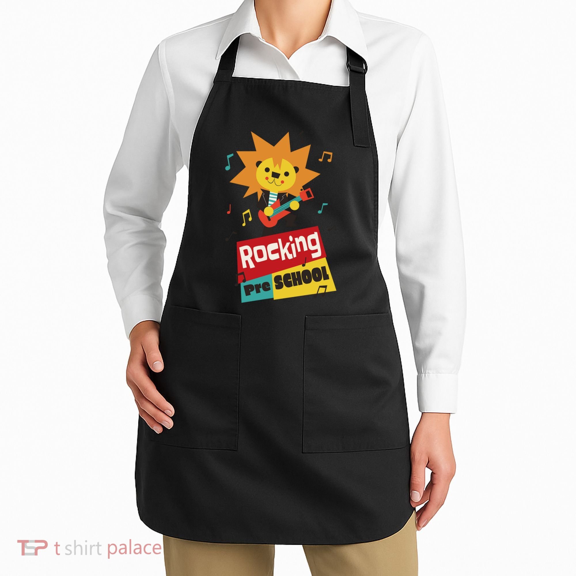 Rocking Pre School Lion Guitar Apron