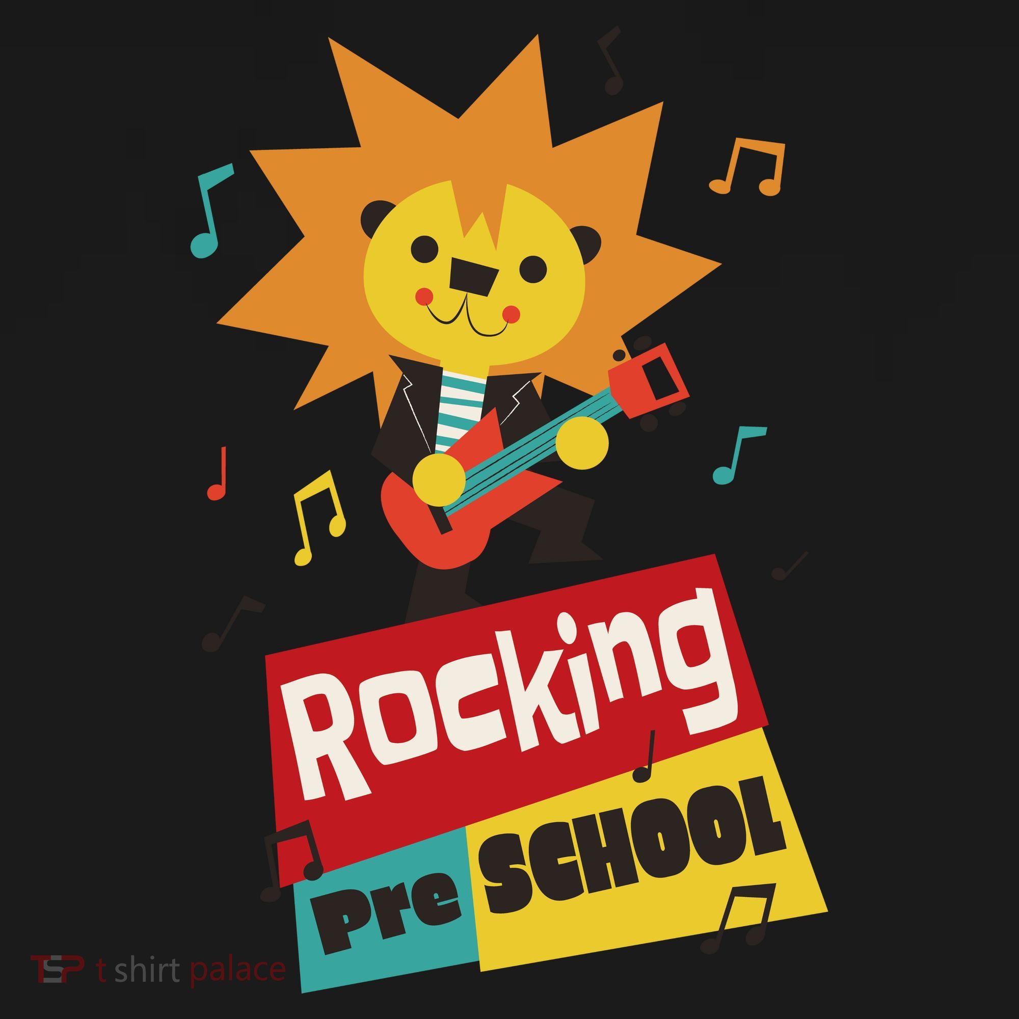 Rocking Pre School Lion Guitar Bucket Hat