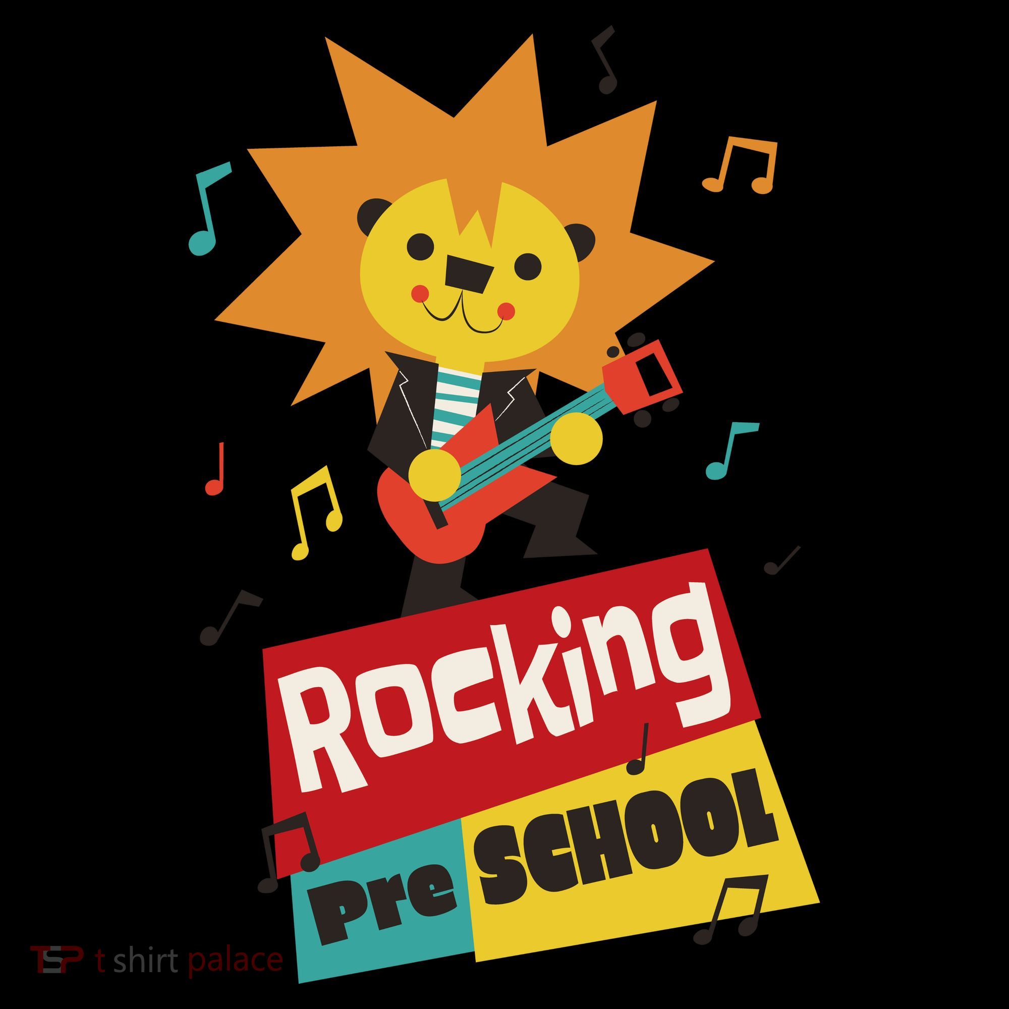 Rocking Pre School Lion Guitar Women's Tank Top