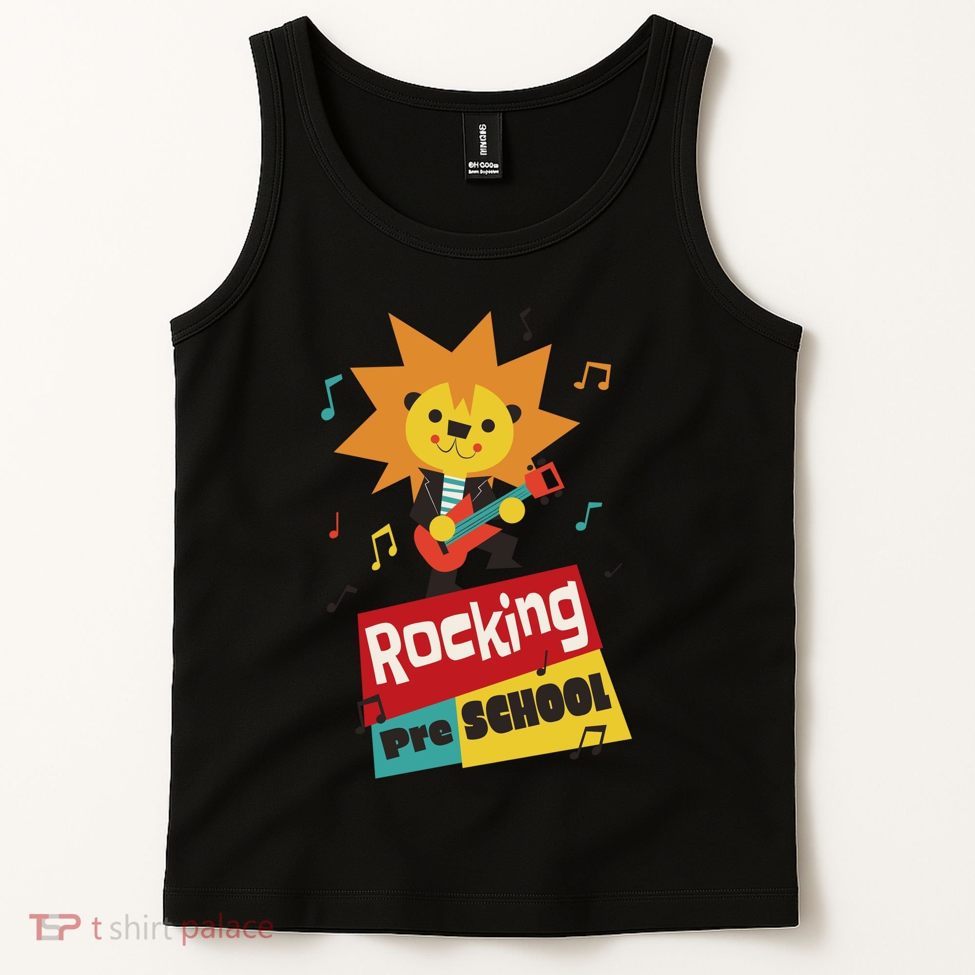 Rocking Pre School Lion Guitar Tank Top