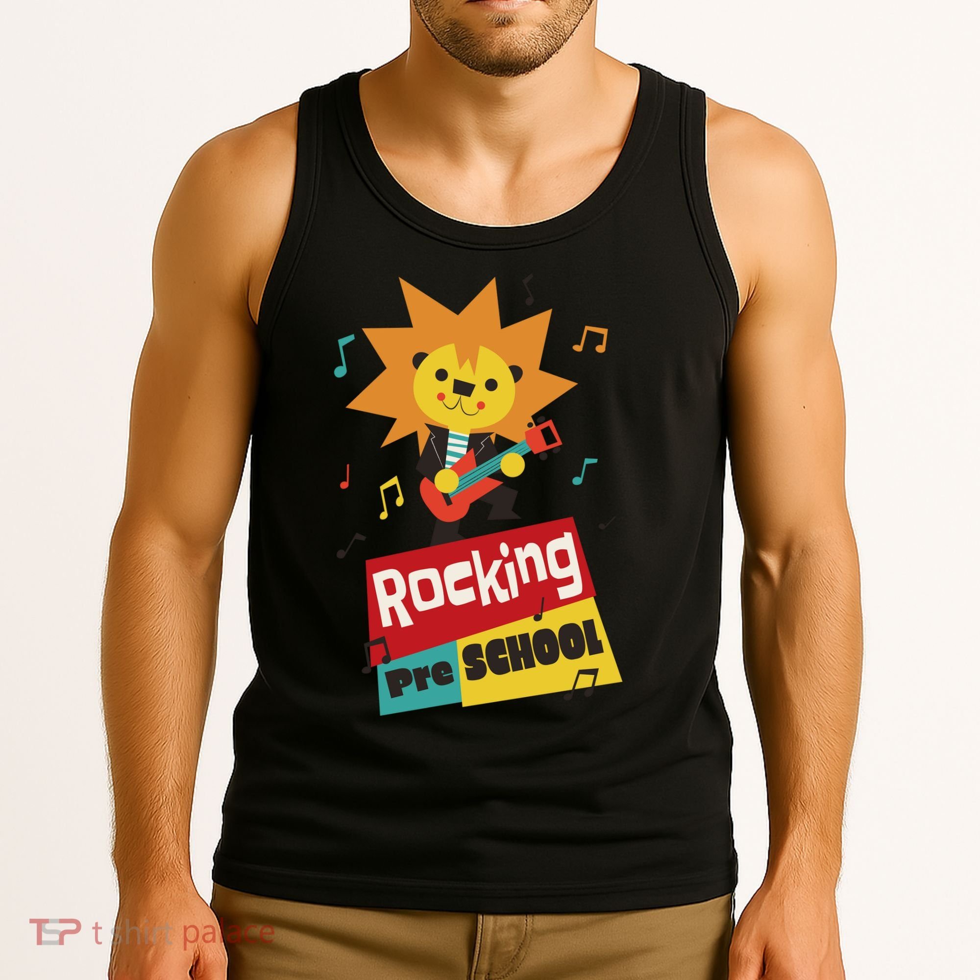 Rocking Pre School Lion Guitar Tank Top