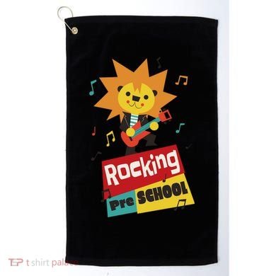Rocking Pre School Lion Guitar Golf Towel