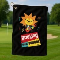 Rocking Pre School Lion Guitar Golf Towel thumb 1