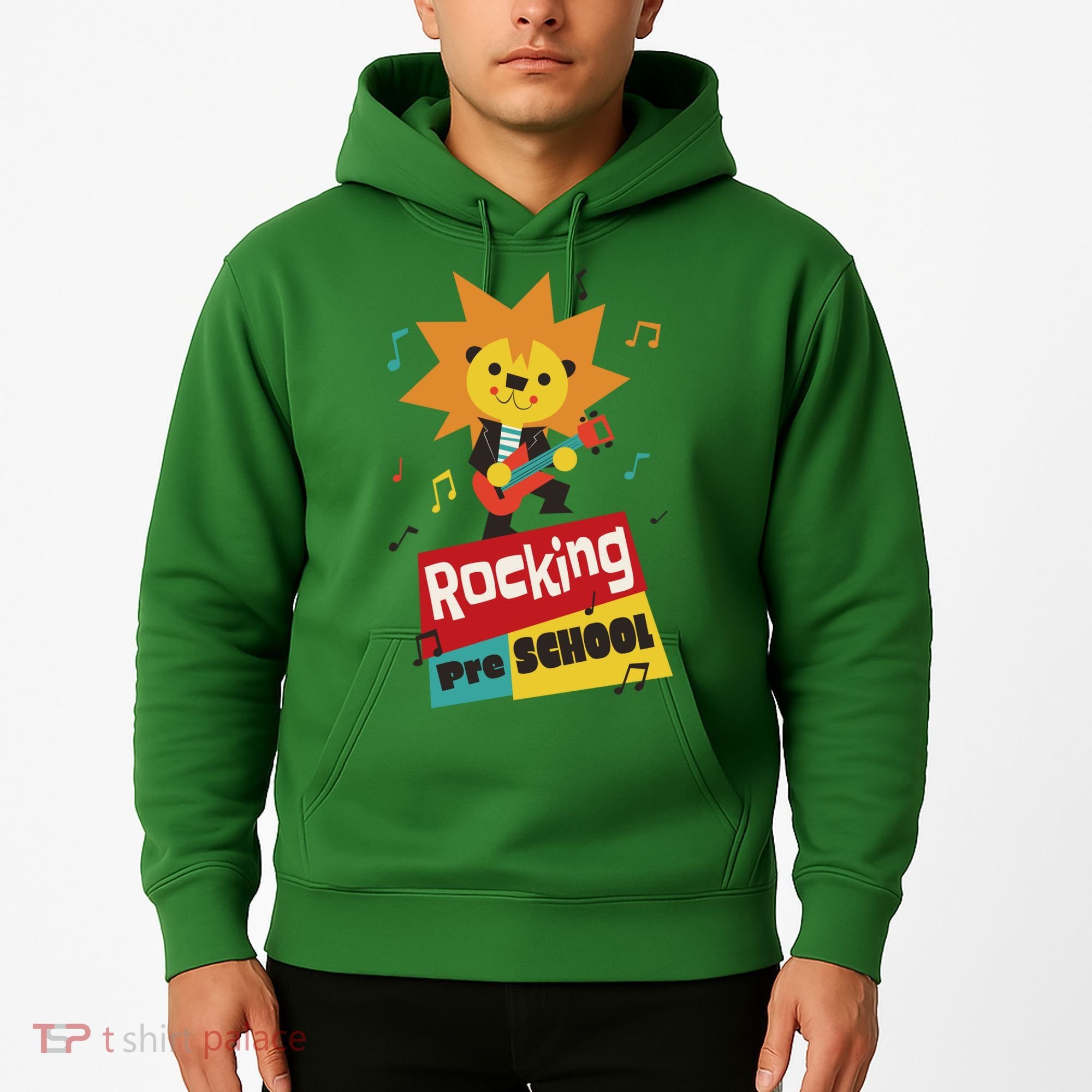 Rocking Pre School Lion Guitar Hoodie