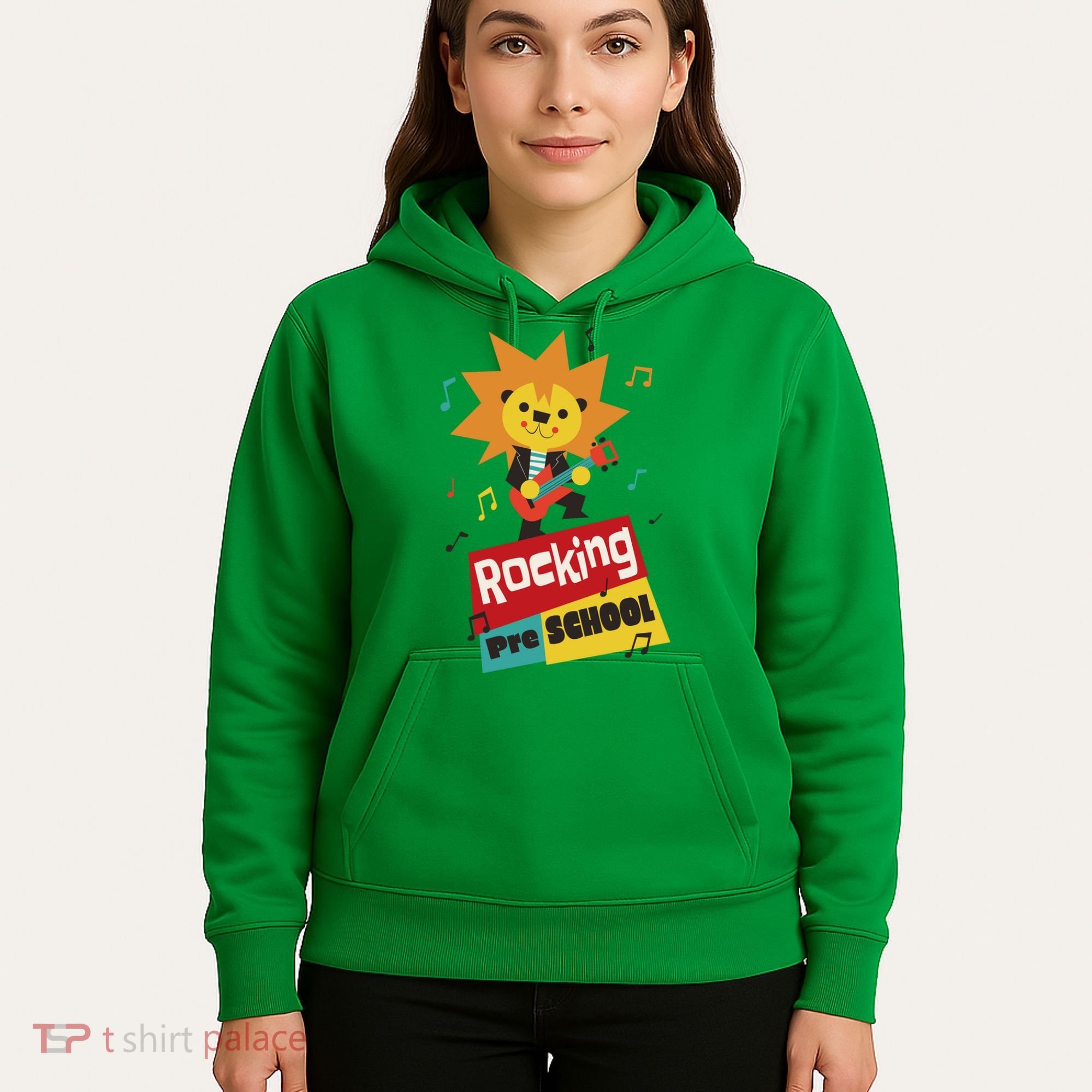 Rocking Pre School Lion Guitar Hoodie
