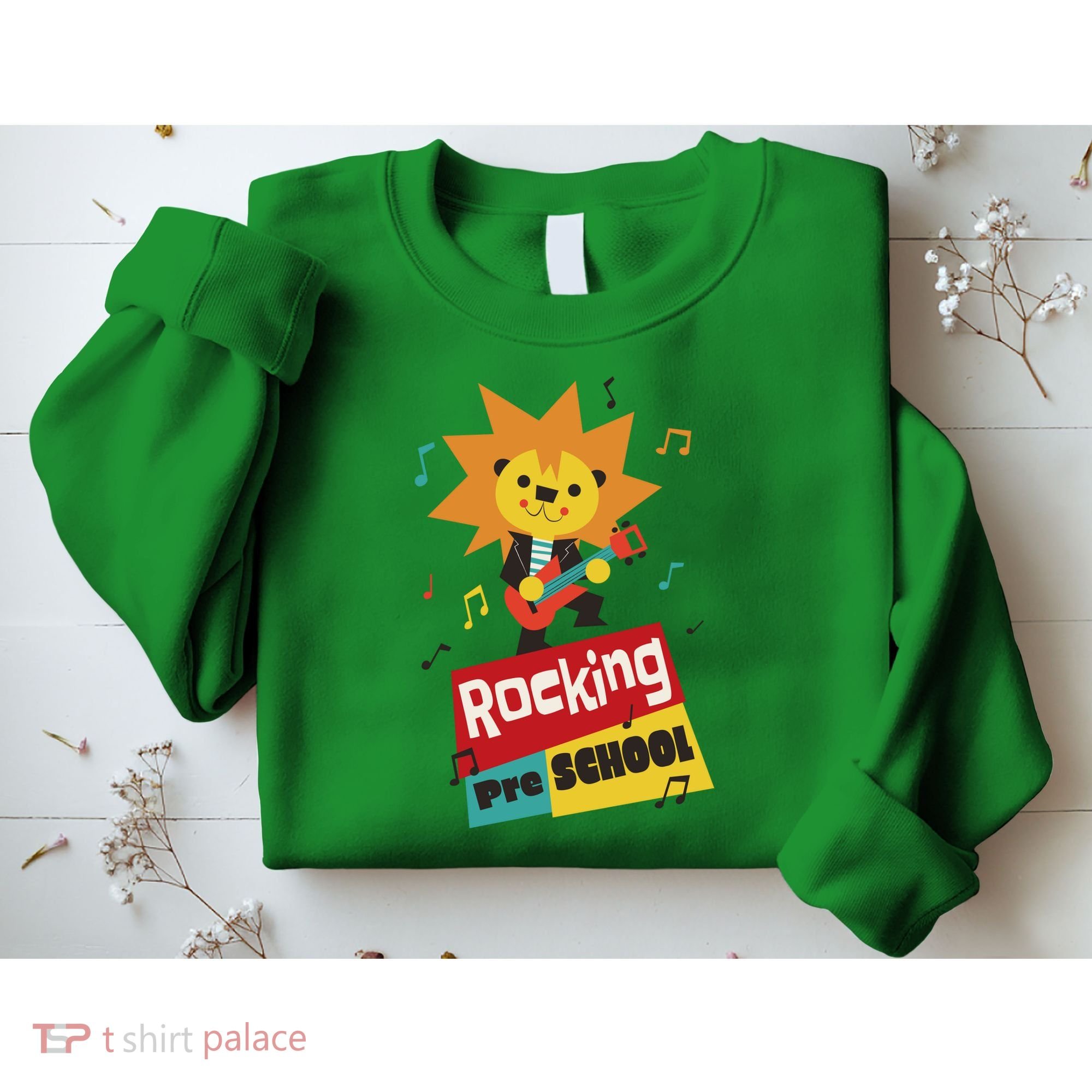 Rocking Pre School Lion Guitar Sweatshirt