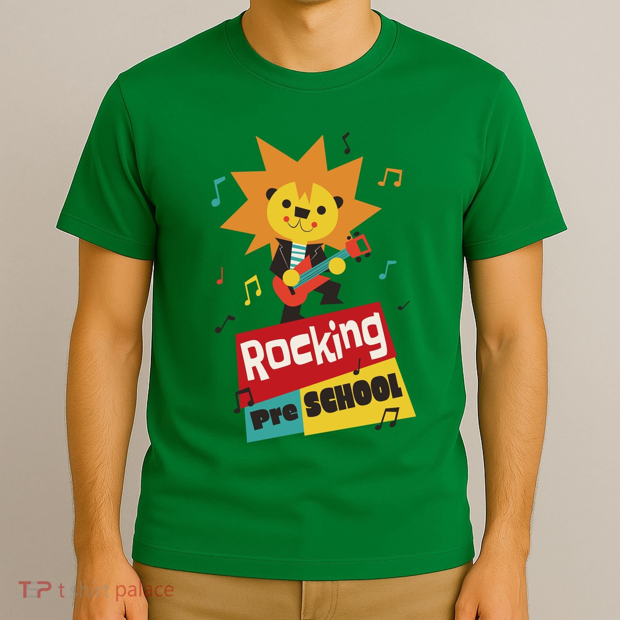 Rocking Pre School Lion Guitar T-Shirt