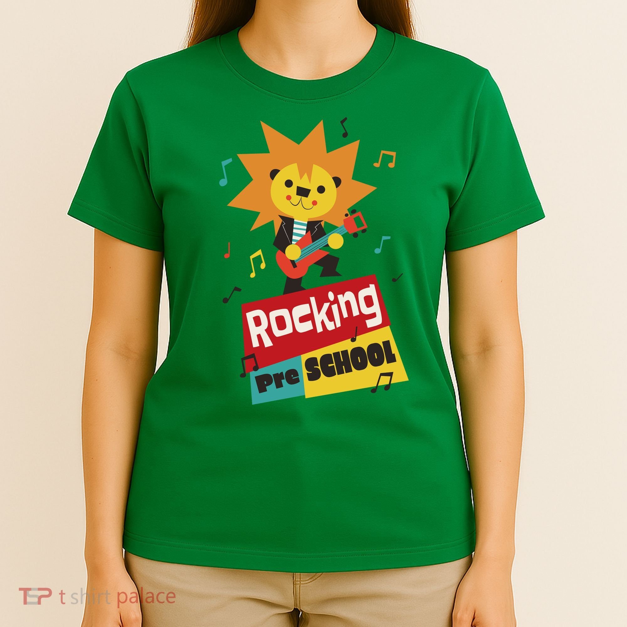 Rocking Pre School Lion Guitar T-Shirt