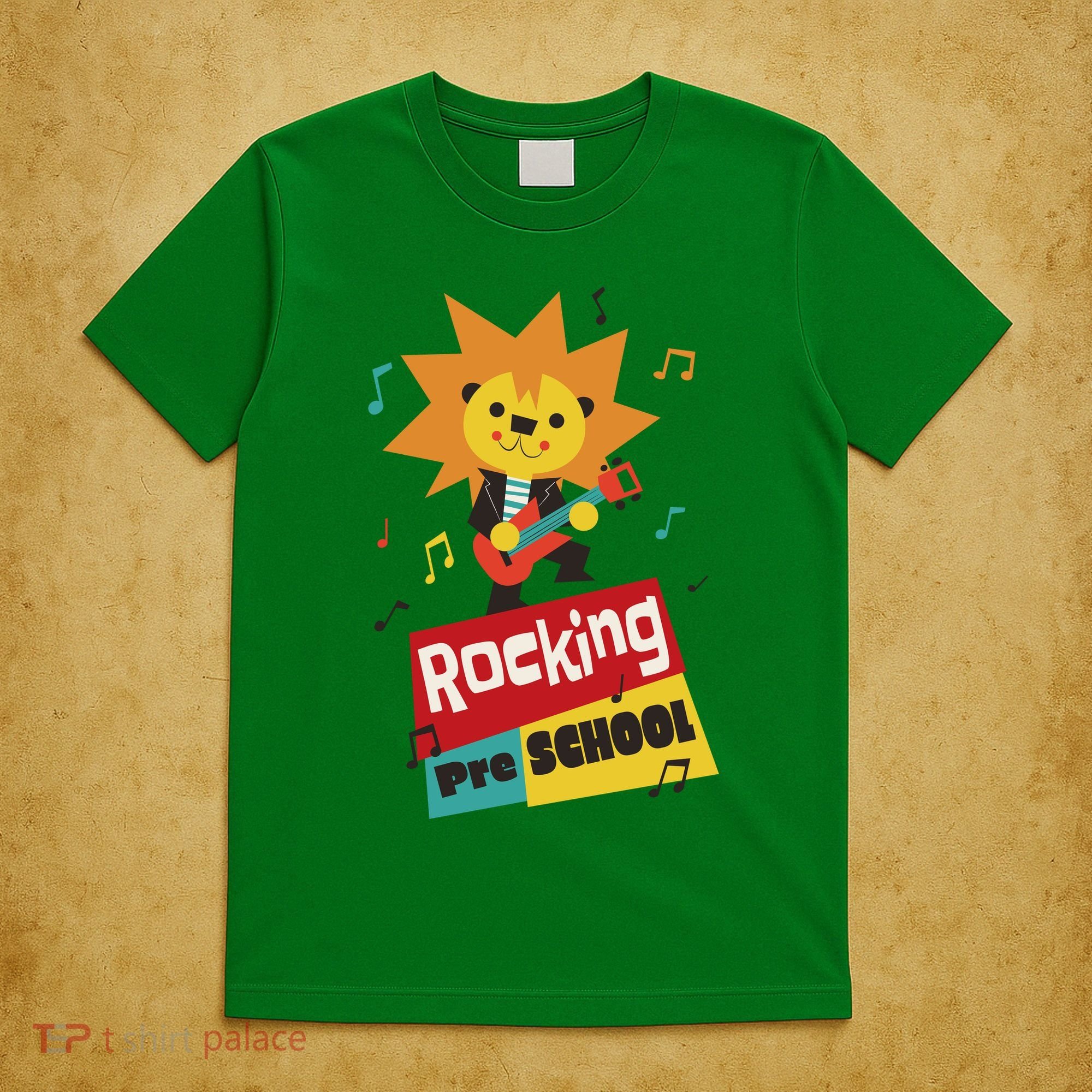 Rocking Pre School Lion Guitar T-Shirt