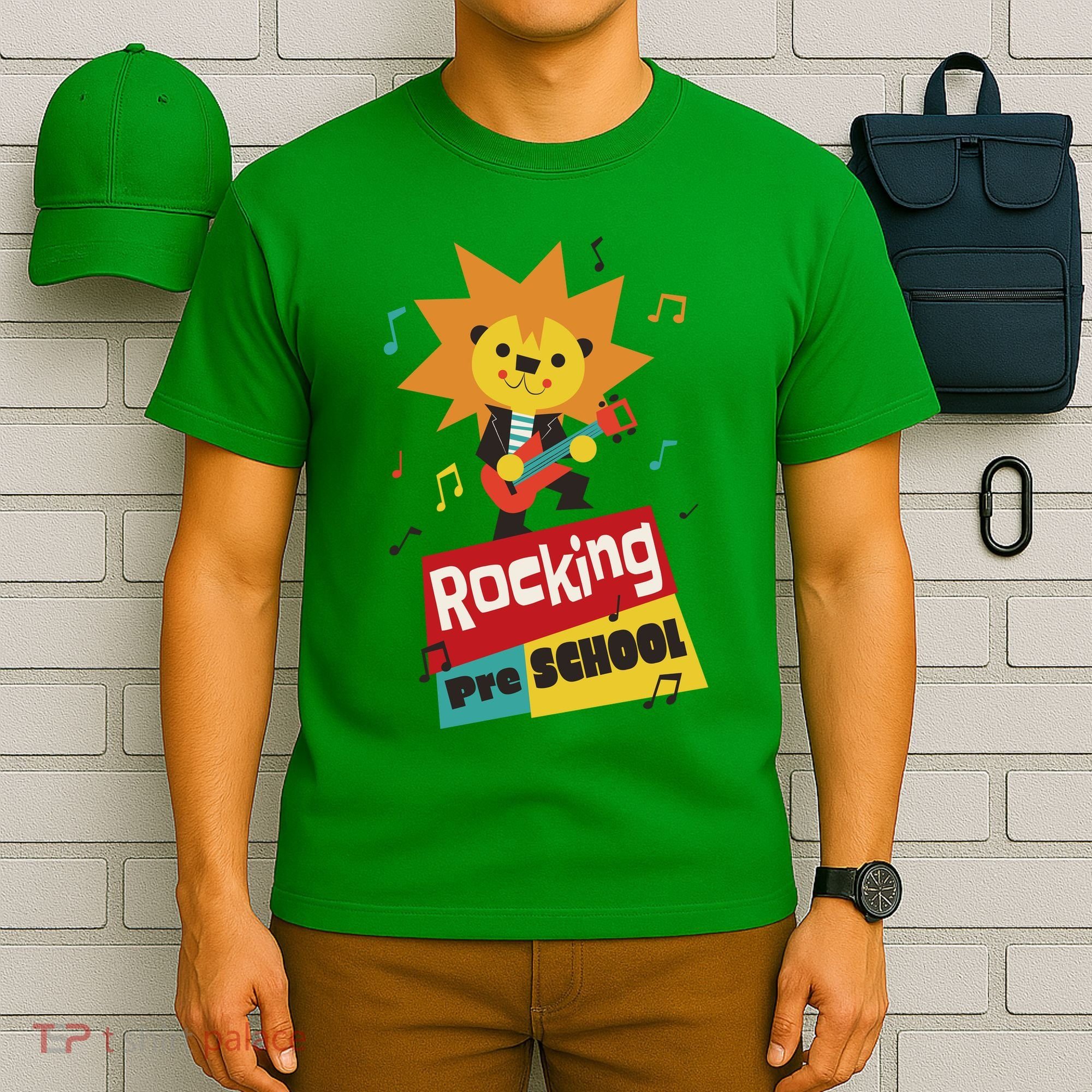 Rocking Pre School Lion Guitar T-Shirt