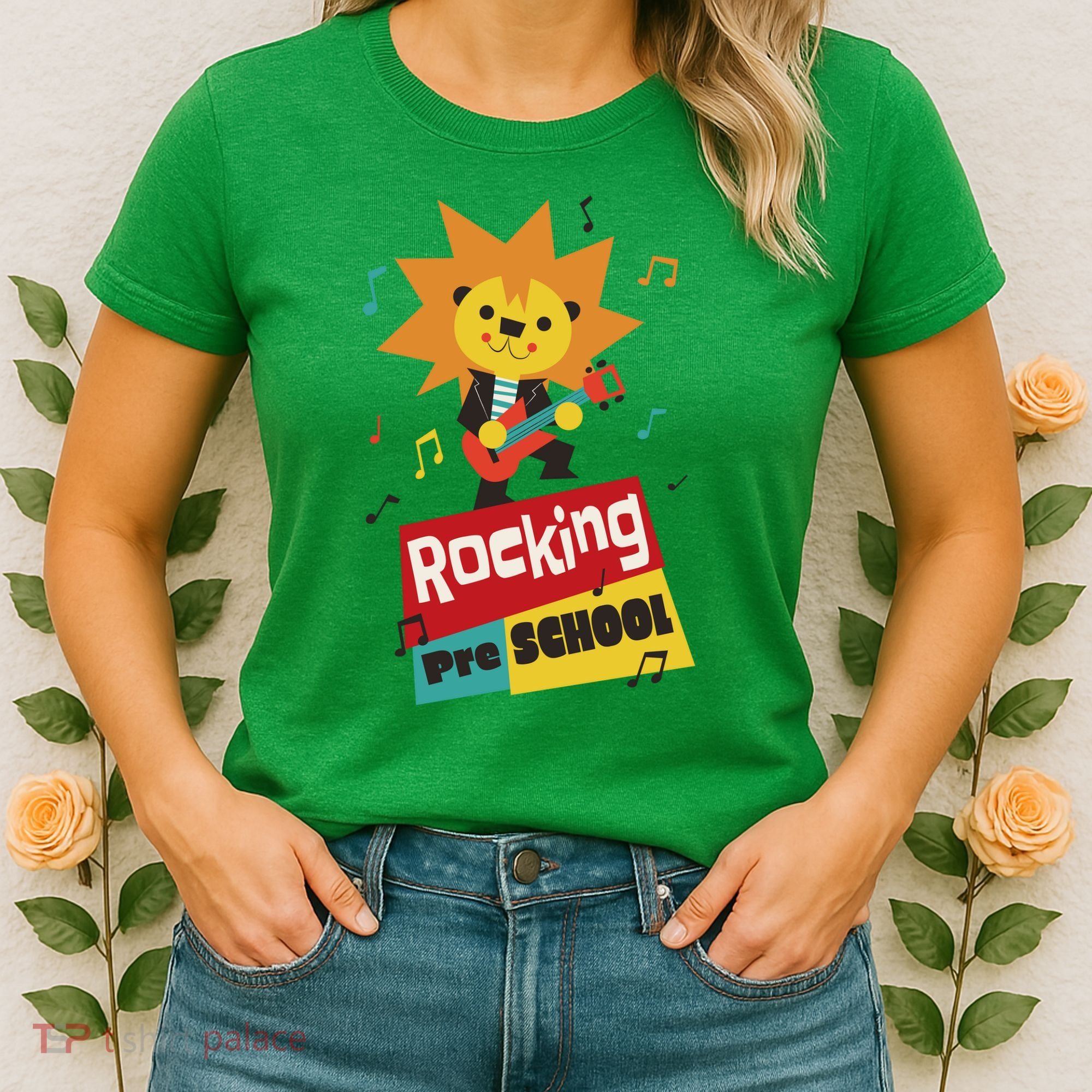 Rocking Pre School Lion Guitar Women's T-Shirt