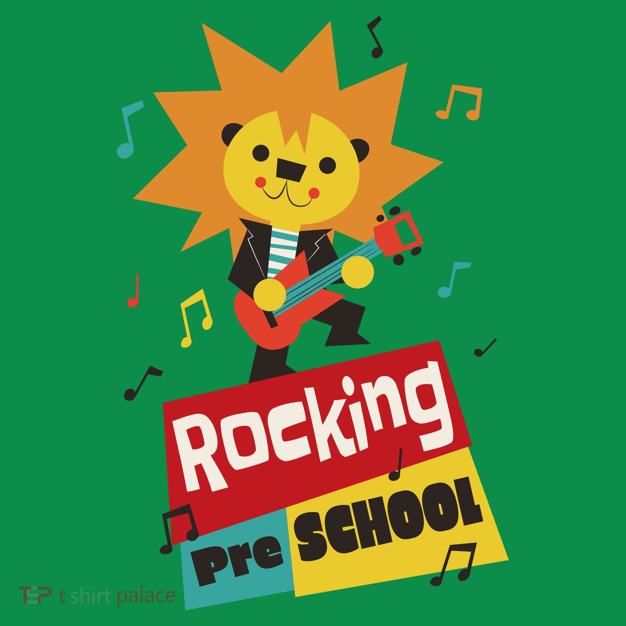 Rocking Pre School Lion Guitar Women's T-Shirt
