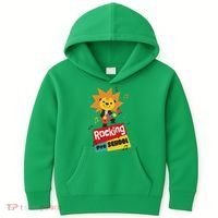 Rocking Pre School Lion Guitar Kids Hoodie thumb 0