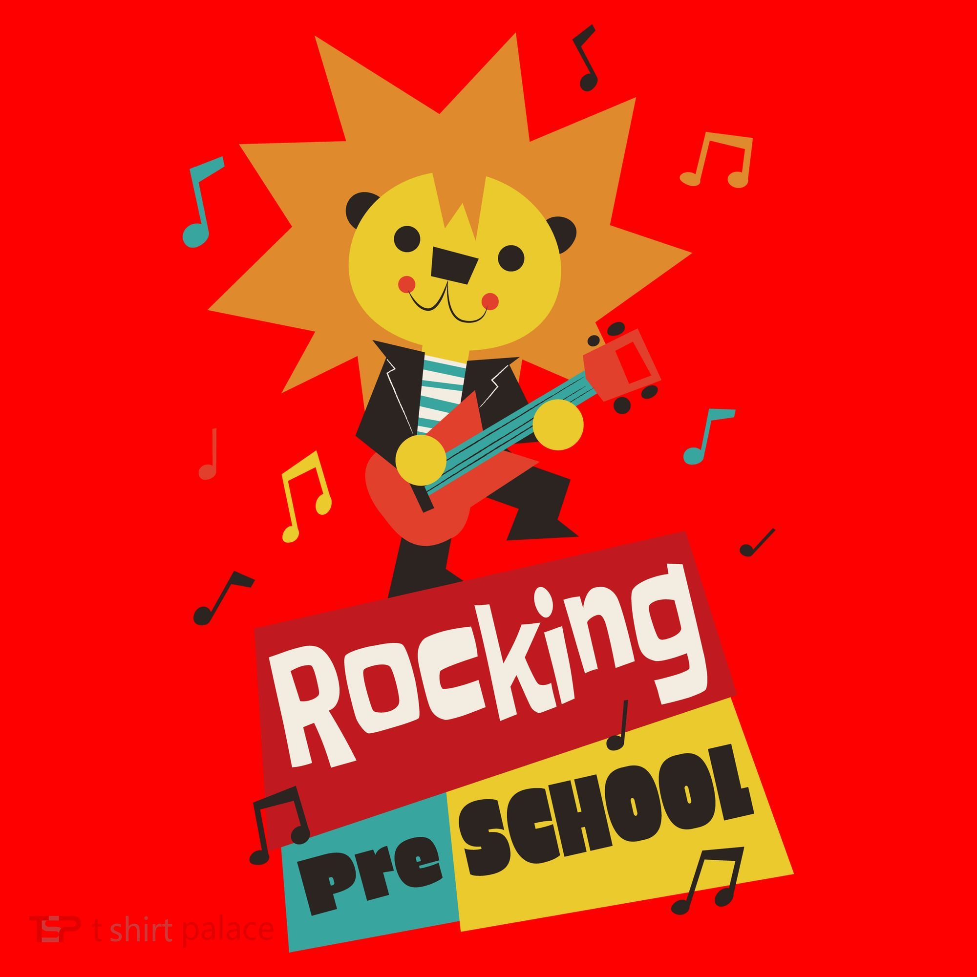 Rocking Pre School Lion Guitar Santa Hat