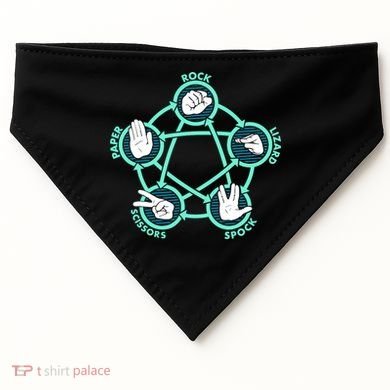 Rock Paper Scissors Spock Lizard Funny Game USA-Made Doggie Bandana