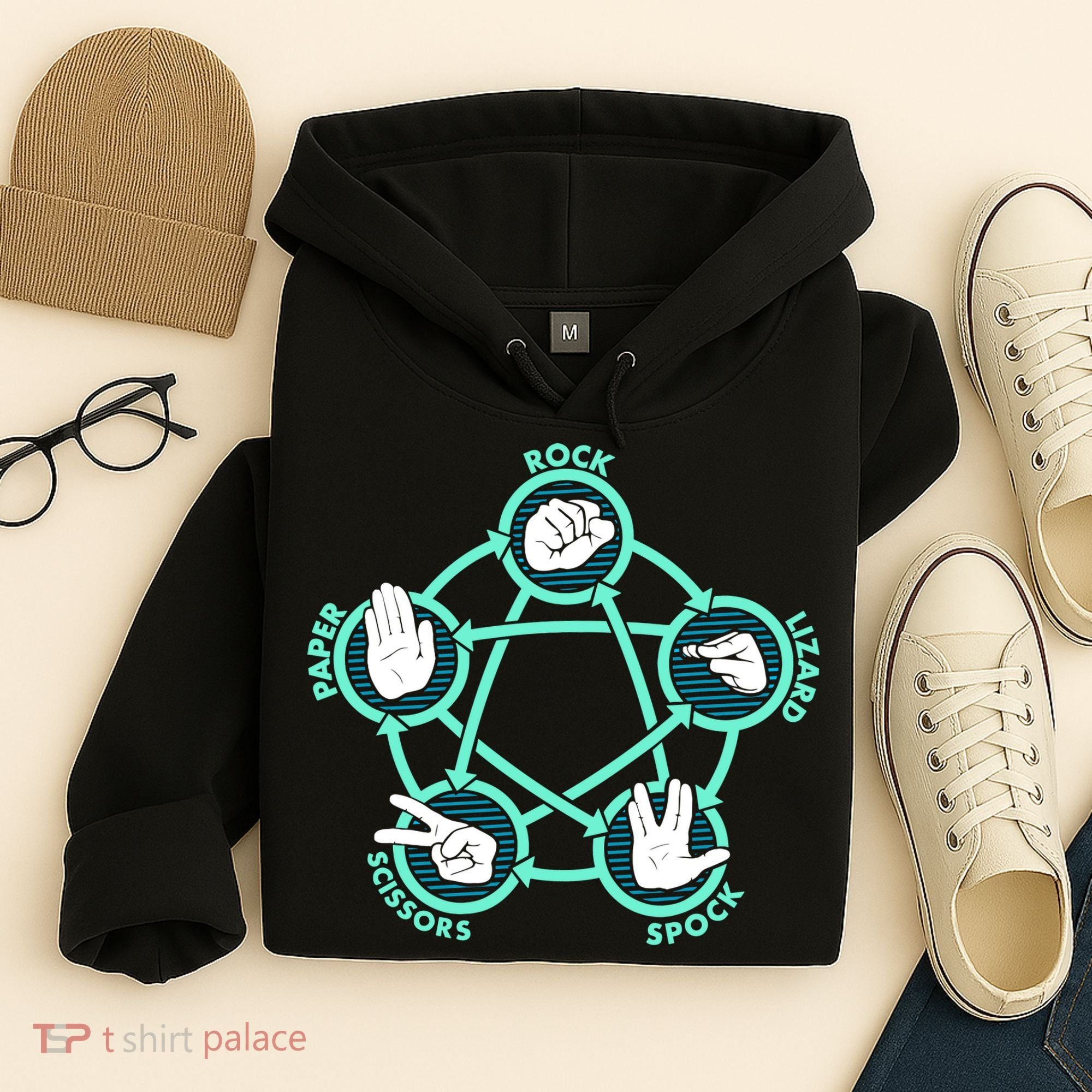 Rock Paper Scissors Spock Lizard Funny Game Hoodie
