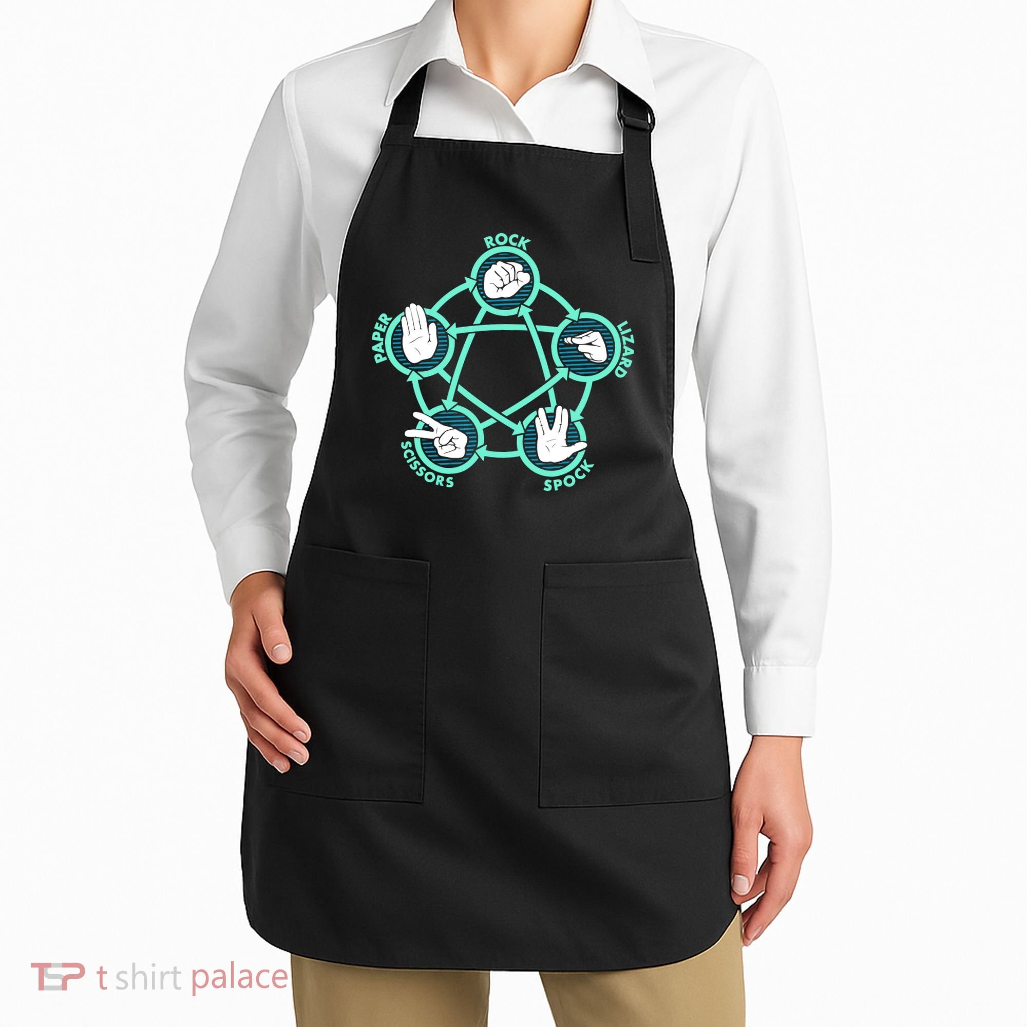 Rock Paper Scissors Spock Lizard Funny Game Apron