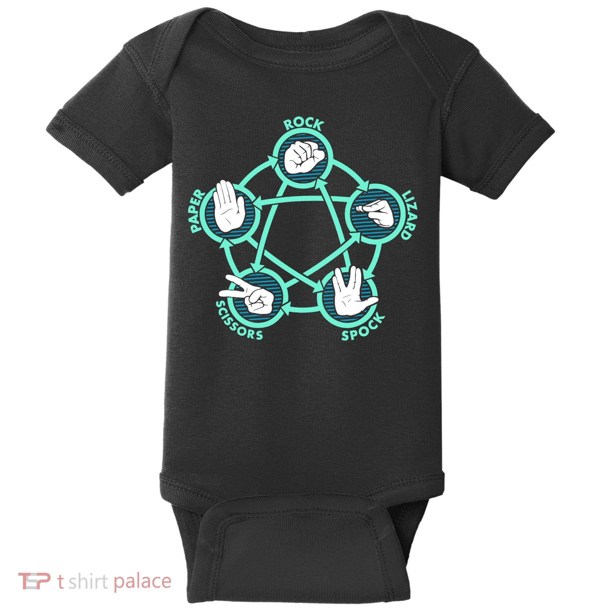 Rock Paper Scissors Spock Lizard Funny Game Baby Bodysuit