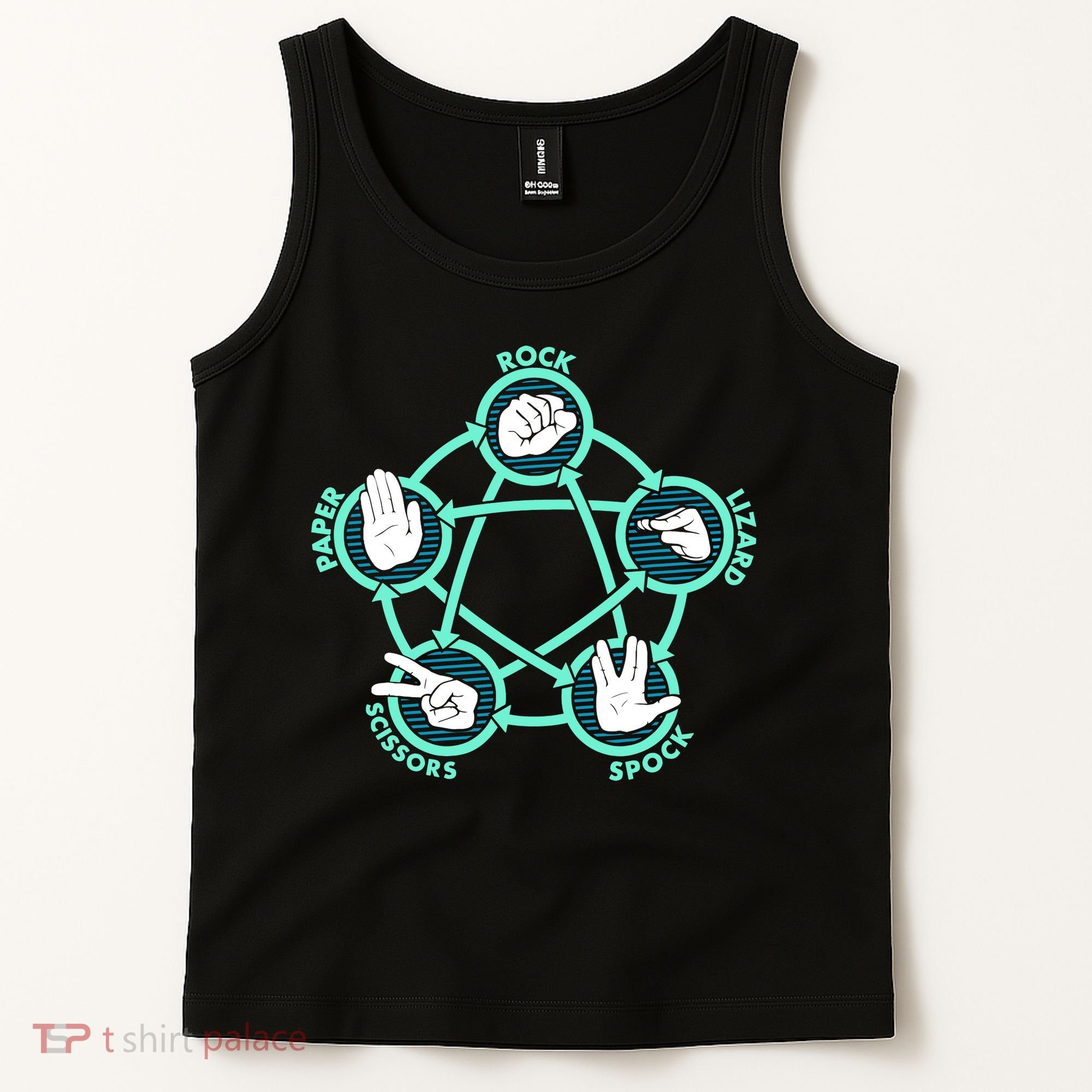 Rock Paper Scissors Spock Lizard Funny Game Tank Top