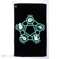 Rock Paper Scissors Spock Lizard Funny Game Golf Towel thumb 0