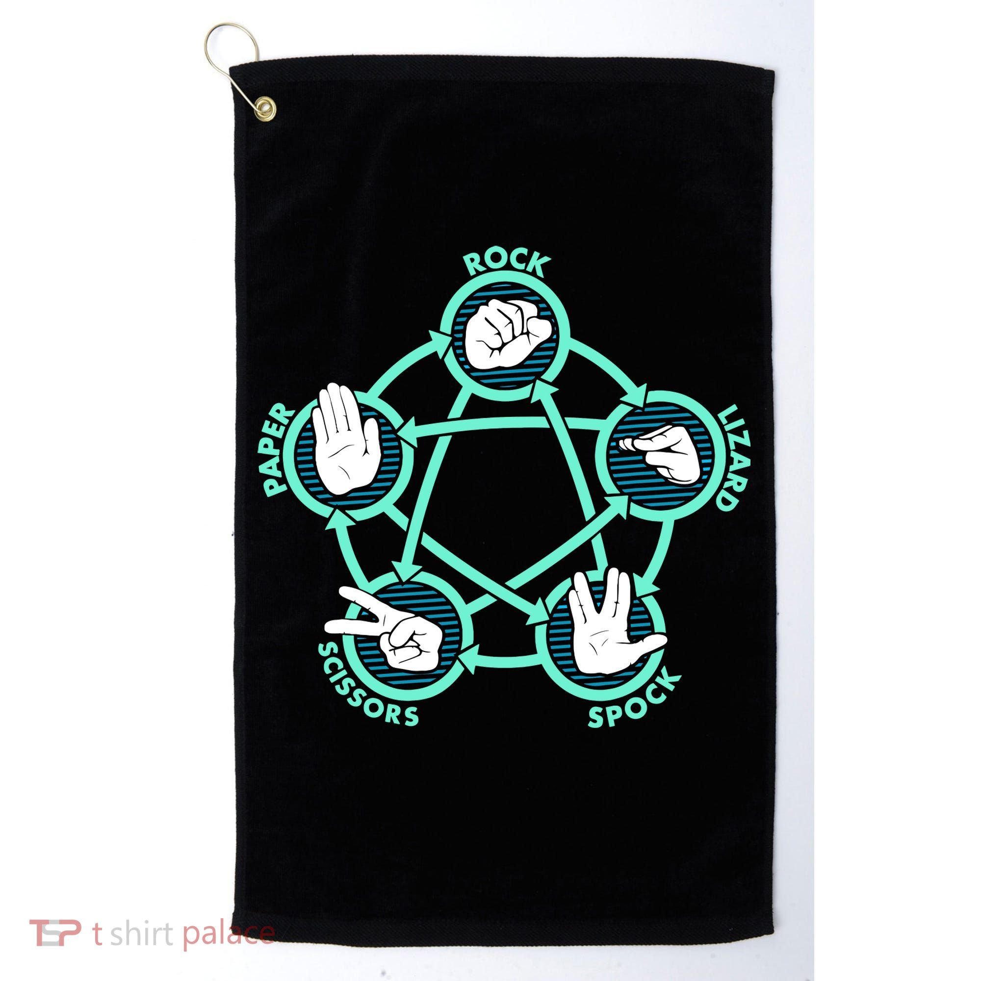 Rock Paper Scissors Spock Lizard Funny Game Golf Towel