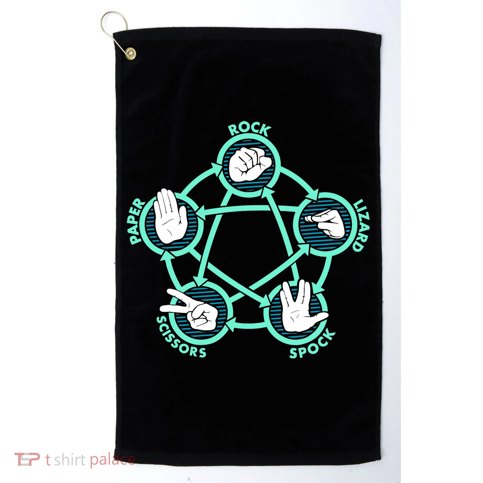 Rock Paper Scissors Spock Lizard Funny Game Golf Towel