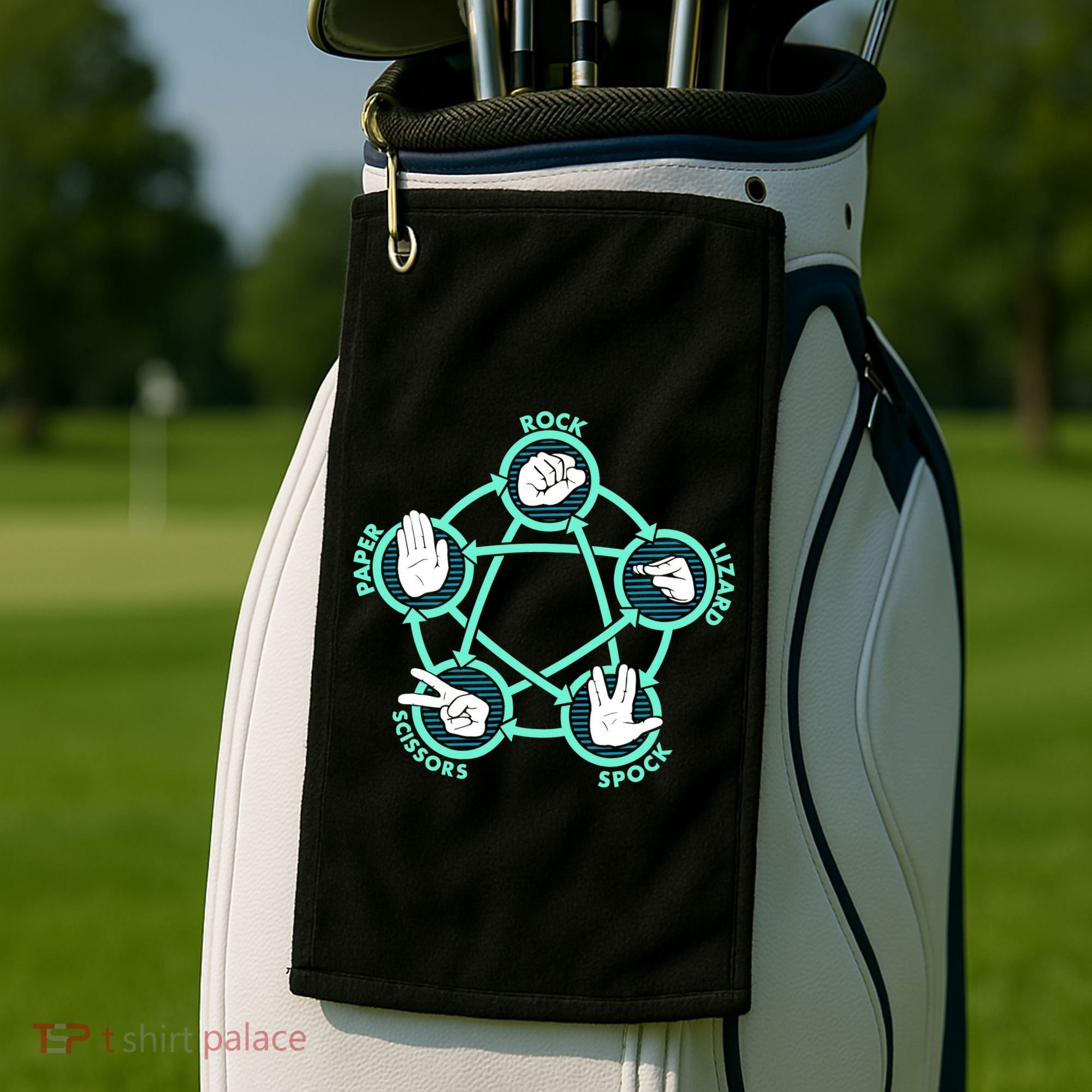 Rock Paper Scissors Spock Lizard Funny Game Golf Towel